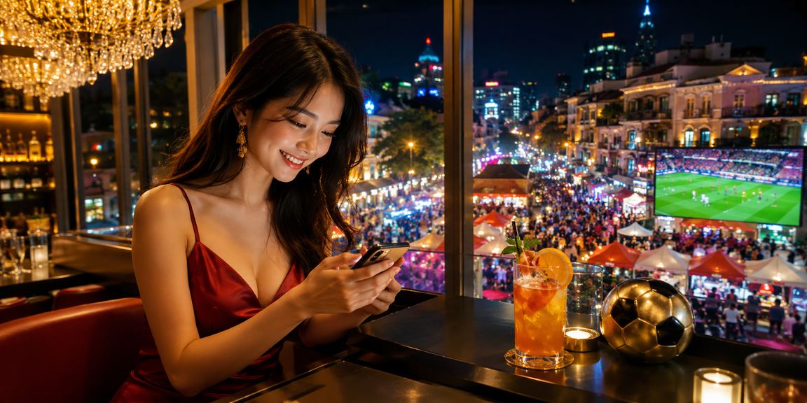 Người dùng Hà Nội chơi casino trên điện thoại tại chợ đêm